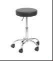 TABURETE NEGRO CON BASE CROMADO